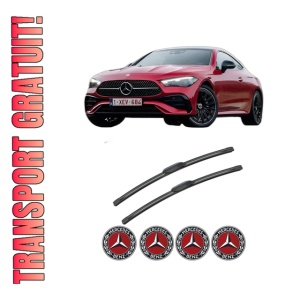 Set stergatoare MERCEDES-BENZ CLE (C236) din 2023-2024, pentru parbriz auto, 2 bucati, Bosch Aerotwin, din cauciuc siliconat rezistent, 4 Stickere Auto MERCEDES-BENZ