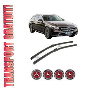 Set stergatoare MERCEDES-BENZ E-CLASS All-Terrain (S213) din 2017-2023, pentru parbriz auto, 2 bucati, Bosch Aerotwin, din cauciuc siliconat rezistent, 4 Stickere Auto MERCEDES-BENZ