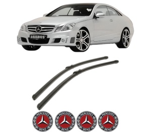 Set stergatoare MERCEDES-BENZ E-CLASS Coupe (C207) din 2009-2016, pentru parbriz auto, 2 bucati, Bosch Aerotwin, din cauciuc siliconat rezistent, 4 Stickere Auto MERCEDES-BENZ v50779