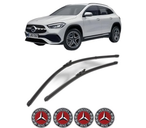 Set stergatoare MERCEDES-BENZ GLA (H247) din 2020-2023, pentru parbriz auto, 2 bucati, Valeo Silencio Xtrm, din cauciuc siliconat rezistent, 4 Stickere Auto MERCEDES-BENZ v38544
