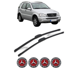 Set stergatoare MERCEDES-BENZ M-CLASS (W163) din 1998-2005, pentru parbriz auto, 2 bucati, Bosch Aerotwin Retrofit, din cauciuc siliconat rezistent, 4 Stickere Auto MERCEDES-BENZ v46139