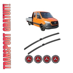 Set stergatoare MERCEDES-BENZ SPRINTER 3,5-t Platform/Chassis (B907, B910) din 2018-2024, pentru parbriz auto, 2 bucati, Bosch Aerotwin, din cauciuc siliconat rezistent, 4 Stickere Auto MERCEDES-BENZ