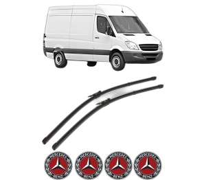 Set stergatoare MERCEDES-BENZ SPRINTER 3,5-t Van (B906) din 2006-2018, pentru parbriz auto, 2 bucati, Valeo Silencio Xtrm, din cauciuc siliconat rezistent, 4 Stickere Auto MERCEDES-BENZ v39924