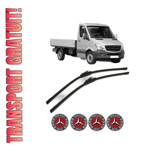 Set stergatoare MERCEDES-BENZ SPRINTER 3-t Platform/Chassis (B906) din 2006-2018, pentru parbriz auto, 2 bucati, Bosch Aerotwin, din cauciuc siliconat rezistent, 4 Stickere Auto MERCEDES-BENZ