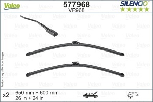 Set stergatoare MERCEDES-BENZ SPRINTER 3-t Tourer Bus (B907) din 2018-2021, pentru parbriz auto, 2 bucati, Valeo Silencio, din cauciuc siliconat rezistent, 4 Stickere Auto MERCEDES-BENZ v34747