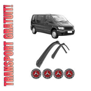 Set stergatoare MERCEDES-BENZ V-CLASS (638/2) din 1996-1999, pentru parbriz auto, 2 bucati, Bosch Aerotwin Retro Truck, din cauciuc siliconat rezistent, 4 Stickere Auto MERCEDES-BENZ