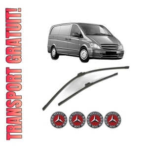 Set stergatoare MERCEDES-BENZ VITO Van (W447) din 2014-2021, pentru parbriz auto, 2 bucati, Bosch Aerotwin, din cauciuc siliconat rezistent, 4 Stickere Auto MERCEDES-BENZ