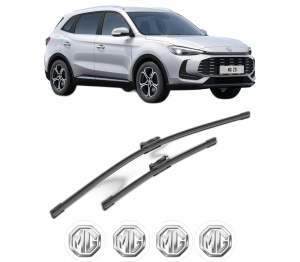Set stergatoare MG MG ZS SUV (AZS1) din 2017-2021, pentru parbriz auto, 2 bucati, Bosch Aerotwin, din cauciuc siliconat rezistent, 4 Stickere Auto MG v49084