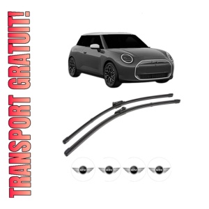 Set stergatoare MINI MINI COOPER (J01) din 2023-2025, pentru parbriz auto, 2 bucati, Valeo Silencio Xtrm, din cauciuc siliconat rezistent, 4 Stickere Auto MINI