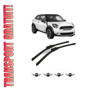 Set stergatoare MINI MINI PACEMAN (R61) din 2012-2016, pentru parbriz auto, 2 bucati, Bosch Aerotwin, din cauciuc siliconat rezistent, 4 Stickere Auto MINI