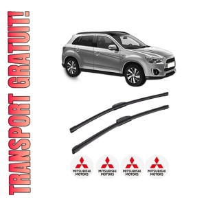 Set stergatoare MITSUBISHI ASX (GA_W_) din 2010-2015, pentru parbriz auto, 2 bucati, Bosch Aerotwin Retrofit, din cauciuc siliconat rezistent, 4 Stickere Auto MITSUBISHI