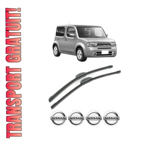 Set stergatoare NISSAN CUBE (Z12) din 2009-2010, pentru parbriz auto, 2 bucati, Bosch Aerotwin Retrofit, din cauciuc siliconat rezistent, 4 Stickere Auto NISSAN