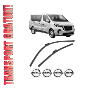 Set stergatoare NISSAN PRIMASTAR Van (X82) din 2021, pentru parbriz auto, 2 bucati, Valeo Silencio Xtrm, din cauciuc siliconat rezistent, 4 Stickere Auto NISSAN