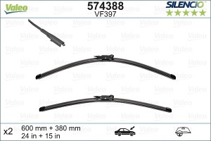 Set stergatoare NISSAN QASHQAI I (J10, NJ10) din 2006-2014, pentru parbriz auto, 2 bucati, Valeo Silencio Xtrm, din cauciuc siliconat rezistent, 4 Stickere Auto NISSAN v39279