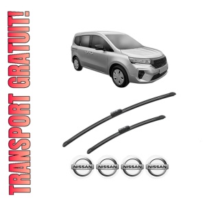 Set stergatoare NISSAN TOWNSTAR Box Body/MPV (XFK) din 2021-2022, pentru parbriz auto, 2 bucati, Bosch Aerotwin, din cauciuc siliconat rezistent, 4 Stickere Auto NISSAN