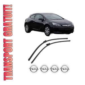 Set stergatoare OPEL ASTRA J GTC din 2011-2018, pentru parbriz auto, 2 bucati, Valeo Silencio Xtrm, din cauciuc siliconat rezistent, 4 Stickere Auto OPEL