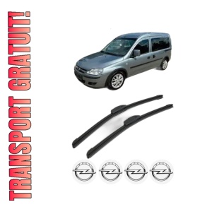 Set stergatoare OPEL COMBO Tour din 2001-2011, pentru parbriz auto, 2 bucati, Bosch Aerotwin Retrofit, din cauciuc siliconat rezistent, 4 Stickere Auto OPEL - Img 1