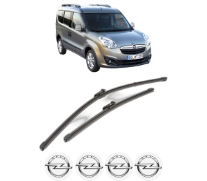 Set stergatoare OPEL COMBO Tour (X12) din 2012-2016, pentru parbriz auto, 2 bucati, Valeo Silencio Xtrm, din cauciuc siliconat rezistent, 4 Stickere Auto OPEL v38184