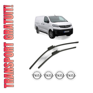 Set stergatoare OPEL VIVARO C Platform Cabin (K0) din 2020-2024, pentru parbriz auto, 2 bucati, Bosch Aerotwin, din cauciuc siliconat rezistent, 4 Stickere Auto OPEL