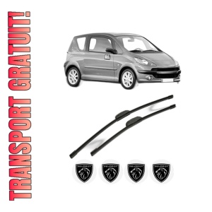 Set stergatoare PEUGEOT 1007 (KM_) din 2005-2007, pentru parbriz auto, 2 bucati, Bosch Aerotwin Retrofit, din cauciuc siliconat rezistent, 4 Stickere Auto PEUGEOT