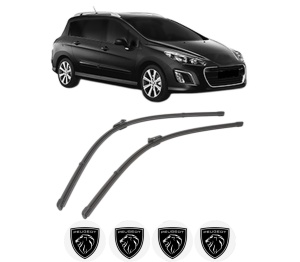 Set stergatoare PEUGEOT 308 SW I Estate Van (4E_) din 2008-2012, pentru parbriz auto, 2 bucati, Valeo Silencio Xtrm, din cauciuc siliconat rezistent, 4 Stickere Auto PEUGEOT v37644