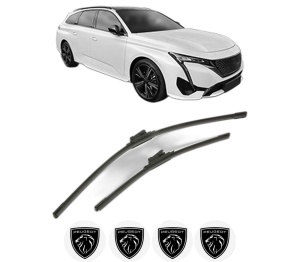 Set stergatoare PEUGEOT 308 SW III (FC_, FJ_, FR_, F4_, FN_) din 2021-2025, pentru parbriz auto, 2 bucati, Bosch Aerotwin, din cauciuc siliconat rezistent, 4 Stickere Auto PEUGEOT v54099