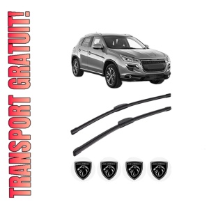 Set stergatoare PEUGEOT 4008 din 2012, pentru parbriz auto, 2 bucati, Bosch Aerotwin Retrofit, din cauciuc siliconat rezistent, 4 Stickere Auto PEUGEOT