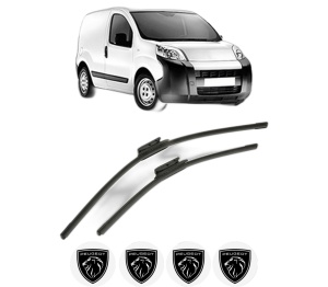 Set stergatoare PEUGEOT BIPPER (AA_) din 2008-2010, pentru parbriz auto, 2 bucati, Bosch Aerotwin, din cauciuc siliconat rezistent, 4 Stickere Auto PEUGEOT v54699