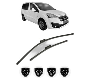 Set stergatoare PEUGEOT PARTNER ORIGIN Box Body/MPV (G_) din 2008-2015, pentru parbriz auto, 2 bucati, Bosch Aerotwin, din cauciuc siliconat rezistent, 4 Stickere Auto PEUGEOT v54939