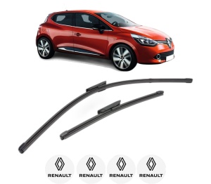 Set stergatoare RENAULT CLIO IV Grandtour (KH_) din 2012-2021, pentru parbriz auto, 2 bucati, Valeo Silencio Xtrm, din cauciuc siliconat rezistent, 4 Stickere Auto RENAULT v37464