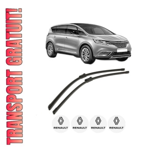 Set stergatoare RENAULT ESPACE V (JR_) din 2015-2023, pentru parbriz auto, 2 bucati, Bosch Aerotwin, din cauciuc siliconat rezistent, 4 Stickere Auto RENAULT