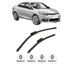 Set stergatoare RENAULT FLUENCE (L3_) din 2010-2015, pentru parbriz auto, 2 bucati, Bosch Aerotwin, din cauciuc siliconat rezistent, 4 Stickere Auto RENAULT v56019
