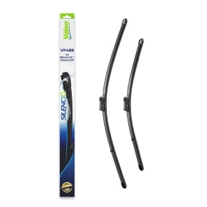 Set stergatoare RENAULT GRAND SCENIC IV (R9_) din 2016-2023, pentru parbriz auto, 2 bucati, Valeo Silencio Xtrm, din cauciuc siliconat rezistent, 4 Stickere Auto RENAULT v37563