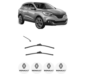 Set stergatoare RENAULT KADJAR (HA_, HL_) din 2015-2021, pentru parbriz auto, 2 bucati, Valeo Silencio, din cauciuc siliconat rezistent, 4 Stickere Auto RENAULT v34164