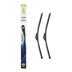 Set stergatoare RENAULT KANGOO / GRAND KANGOO II (KW0/1_) din 2008-2019, pentru parbriz auto, 2 bucati, Valeo Silencio Xtrm, din cauciuc siliconat rezistent, 4 Stickere Auto RENAULT v38919
