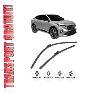 Set stergatoare RENAULT RAFALE Coupe (DGM_) din 2023, pentru parbriz auto, 2 bucati, Valeo Silencio Xtrm, din cauciuc siliconat rezistent, 4 Stickere Auto RENAULT