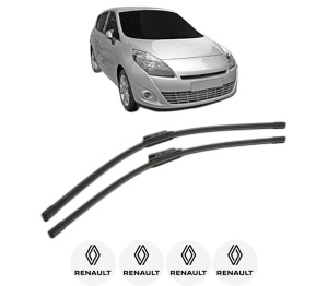 Set stergatoare RENAULT SCENIC III VAN (JZ0/1_) din 2009-2013, pentru parbriz auto, 2 bucati, Bosch Aerotwin, din cauciuc siliconat rezistent, 4 Stickere Auto RENAULT v54339