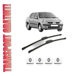 Set stergatoare RENAULT THALIA I (LB_) din 1998-2009, pentru parbriz auto, 2 bucati, Bosch Aerotwin Retrofit, din cauciuc siliconat rezistent, 4 Stickere Auto RENAULT