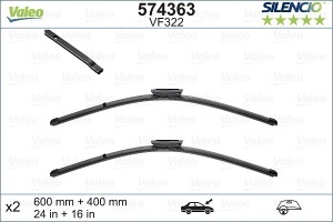 Set stergatoare RENAULT THALIA III (L8_) din 2013-2019, pentru parbriz auto, 2 bucati, Valeo Silencio Xtrm, din cauciuc siliconat rezistent, 4 Stickere Auto RENAULT v39771