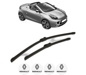 Set stergatoare RENAULT WIND (E4M_) din 2010-2011, pentru parbriz auto, 2 bucati, Bosch Aerotwin, din cauciuc siliconat rezistent, 4 Stickere Auto RENAULT v55359