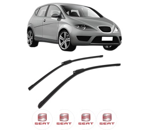 Set stergatoare SEAT ALTEA (5P1) din 2004-2015, pentru parbriz auto, 2 bucati, Bosch Aerotwin, din cauciuc siliconat rezistent, 4 Stickere Auto SEAT v43229