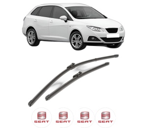 Set stergatoare SEAT IBIZA IV ST (6J8, 6P8) din 2010-2016, pentru parbriz auto, 2 bucati, Valeo Silencio Xtrm, din cauciuc siliconat rezistent, 4 Stickere Auto SEAT v38124