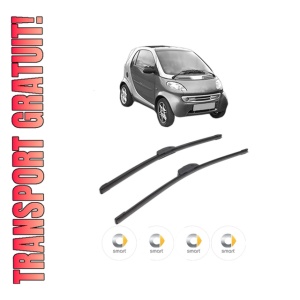 Set stergatoare SMART FORTWO Coupe (450) din 2004, pentru parbriz auto, 2 bucati, Bosch Aerotwin Retrofit, din cauciuc siliconat rezistent, 4 Stickere Auto SMART