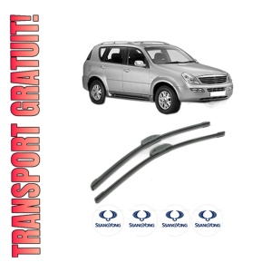 Set stergatoare SSANGYONG REXTON / REXTON II (GAB_) din 2002-2013, pentru parbriz auto, 2 bucati, Bosch Aerotwin Retrofit, din cauciuc siliconat rezistent, 4 Stickere Auto SSANGYONG