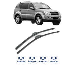 Set stergatoare SSANGYONG REXTON W / REXTON din 2012-2017, pentru parbriz auto, 2 bucati, Bosch Aerotwin Retrofit, din cauciuc siliconat rezistent, 4 Stickere Auto SSANGYONG - Img 1