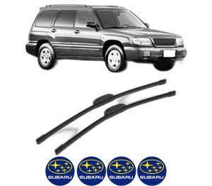 Set stergatoare SUBARU FORESTER (SF_) din 1997-2002, pentru parbriz auto, 2 bucati, Bosch Aerotwin Retrofit, din cauciuc siliconat rezistent, 4 Stickere Auto SUBARU v47679