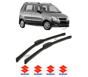 Set stergatoare SUZUKI WAGON R+ (MA) din 2000-2005, pentru parbriz auto, 2 bucati, Bosch Aerotwin Retrofit, din cauciuc siliconat rezistent, 4 Stickere Auto SUZUKI v41249