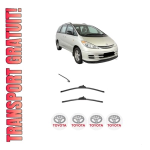 Set stergatoare TOYOTA PREVIA III (_R2_, _R5_) din 2005, pentru parbriz auto, 2 bucati, Valeo Silencio, din cauciuc siliconat rezistent, 4 Stickere Auto TOYOTA