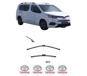 Set stergatoare TOYOTA PROACE CITY Box Body/MPV (BPZ_) din 2019-2024, pentru parbriz auto, 2 bucati, Valeo Silencio, din cauciuc siliconat rezistent, 4 Stickere Auto TOYOTA v34824