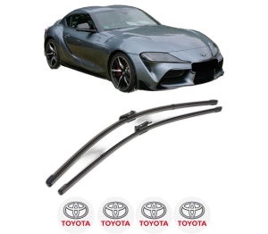 Set stergatoare TOYOTA SUPRA (DB_) din 2019, pentru parbriz auto, 2 bucati, Valeo Silencio Xtrm, din cauciuc siliconat rezistent, 4 Stickere Auto TOYOTA v36864